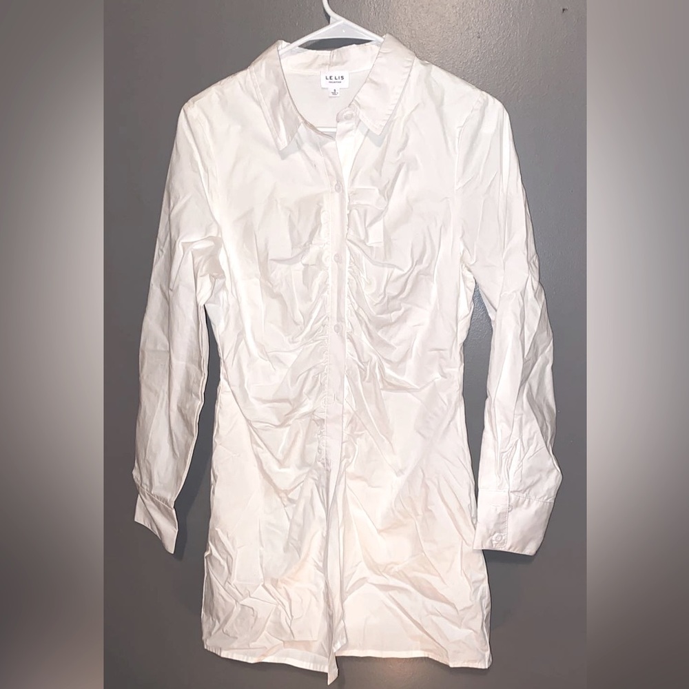White button up dress